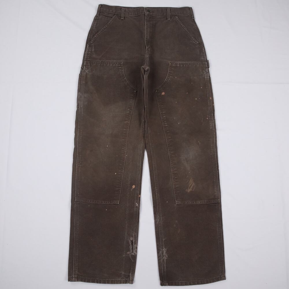 Vintage Carhartt B136 DKB Faded Brown Double Knee Carpenter Pants 31.5x32